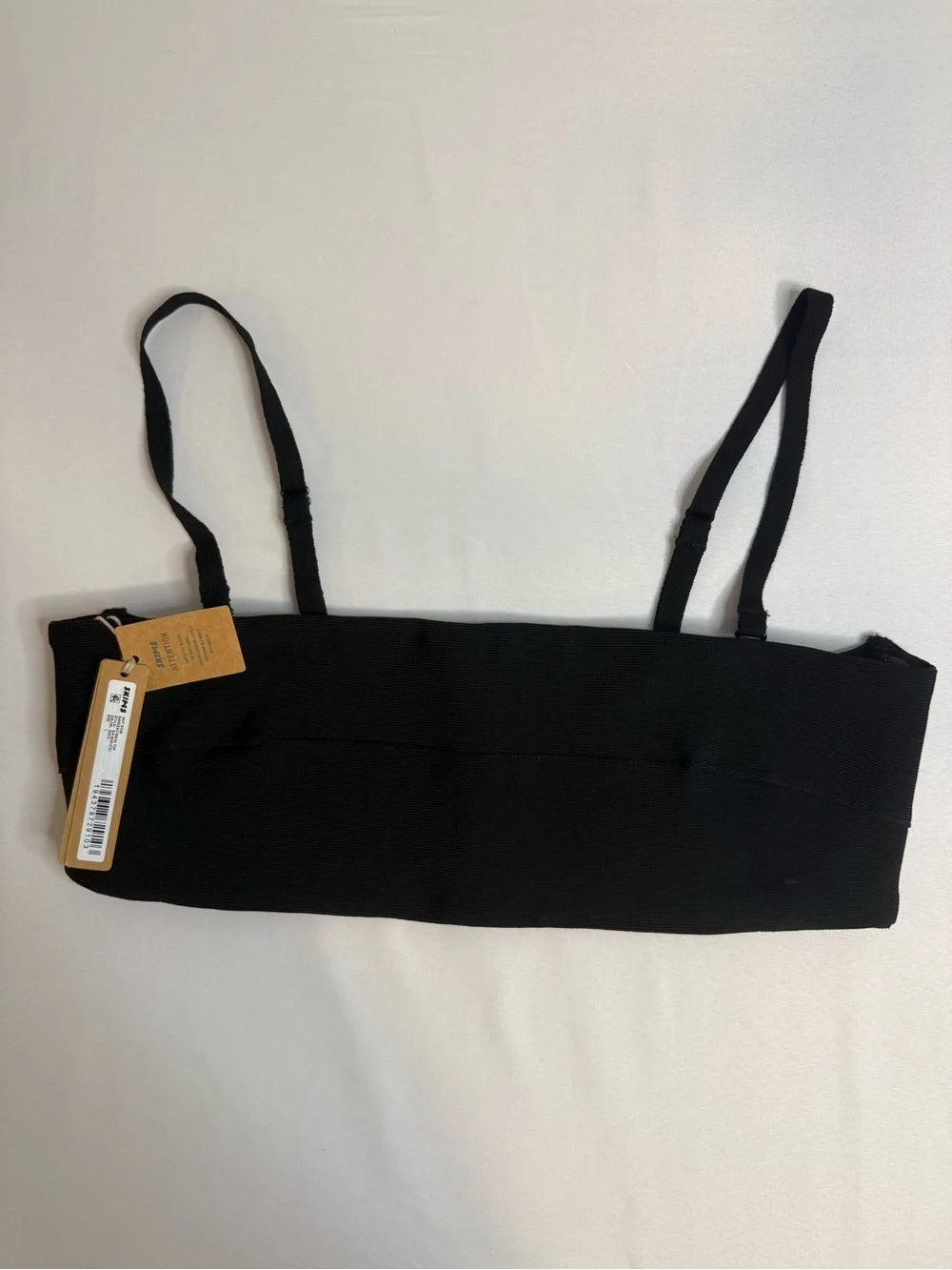 SKIMS Knit Swim Bandeau Bikini Top Onyx Black Size L